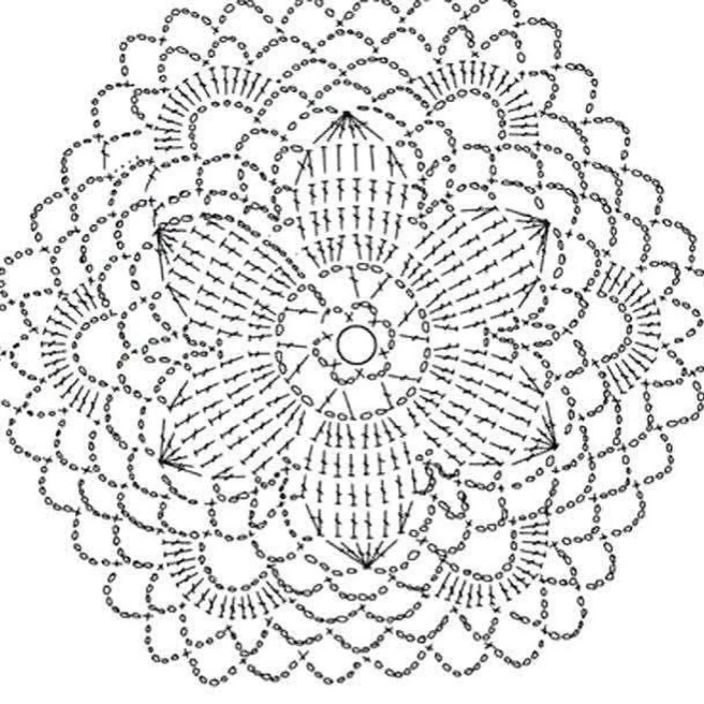 Crochet Motif Charts: Square and Round Patterns for Table Runners
