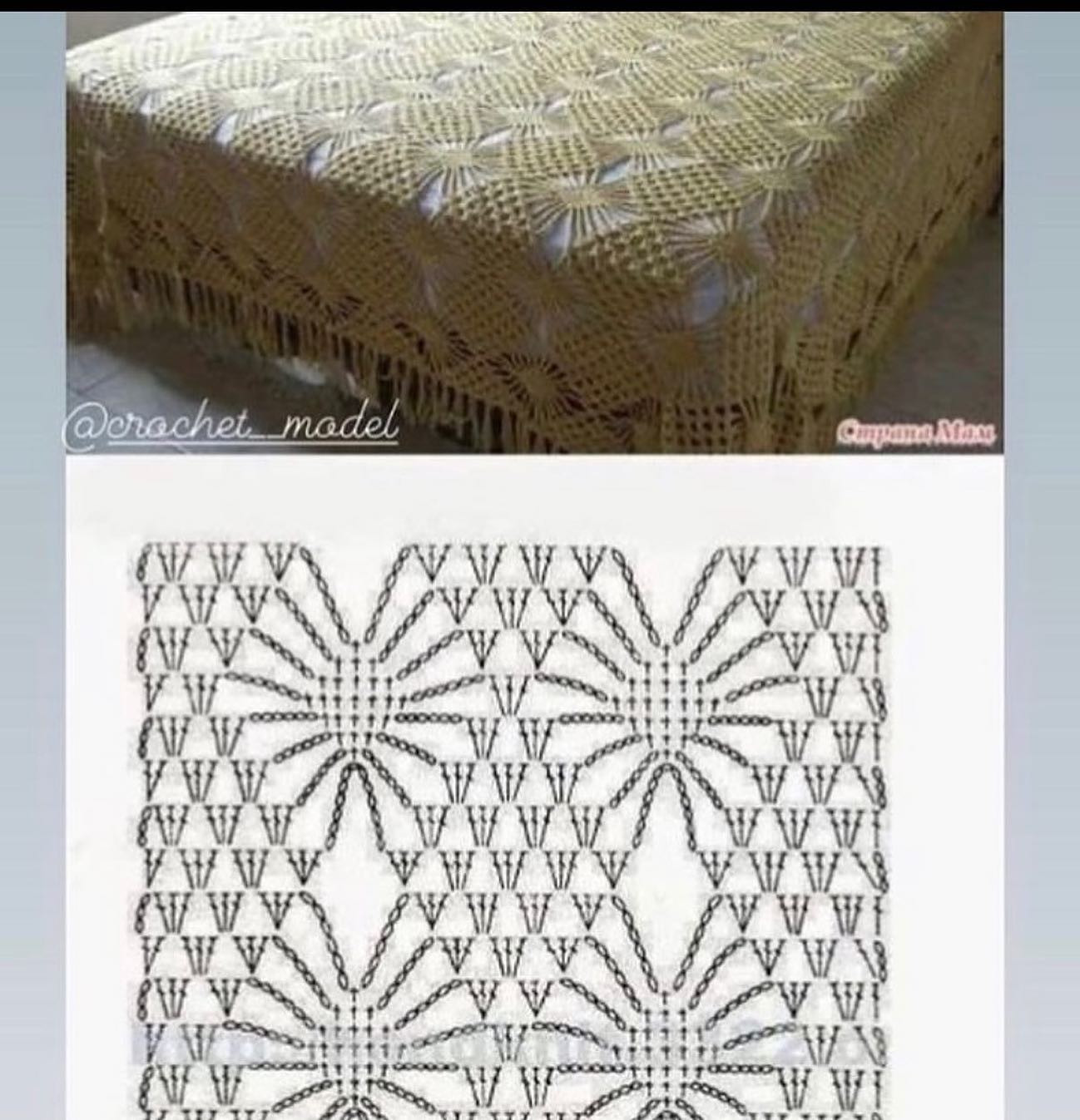 Crochet Motif Pattern Chart for Blanket with Detailed Diagram