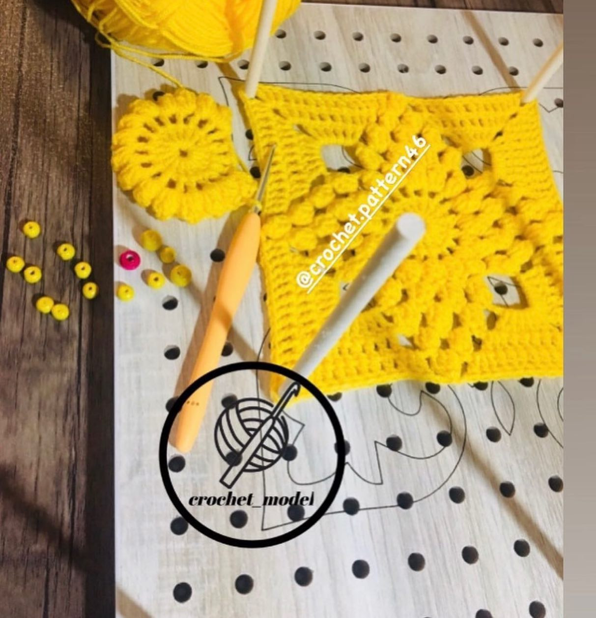Crochet Motif Pattern Chart for Blanket with Detailed Diagram