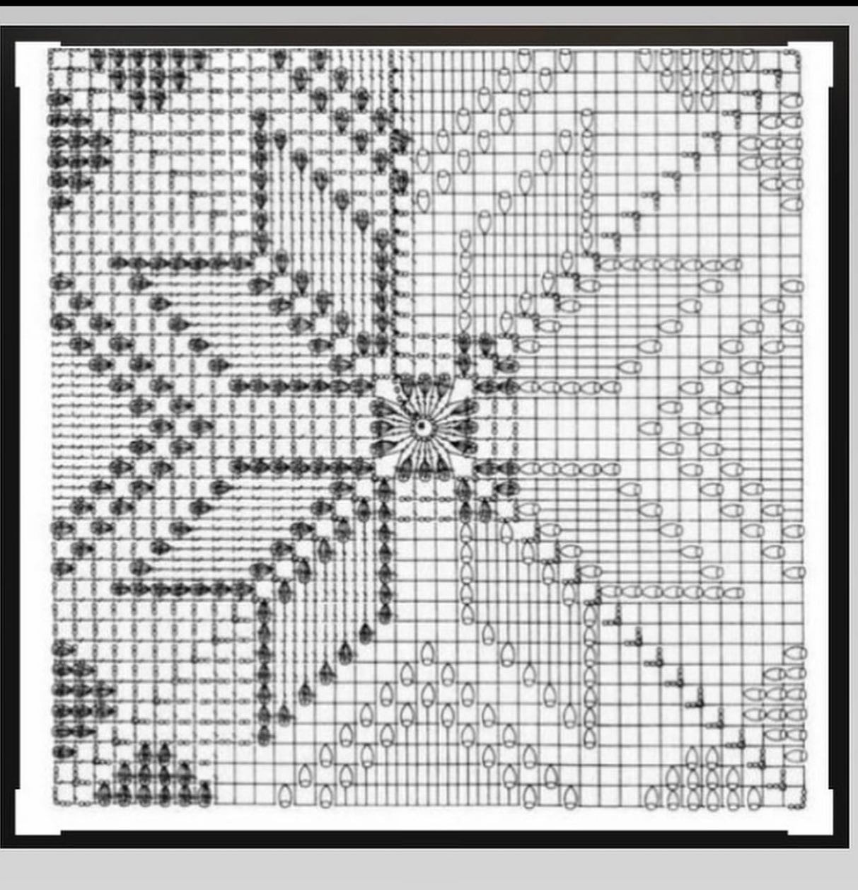 Crochet Motif Pattern Chart for Blanket with Detailed Diagram
