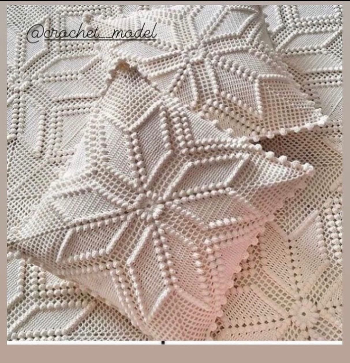 Crochet Motif Pattern Chart for Blanket with Detailed Diagram