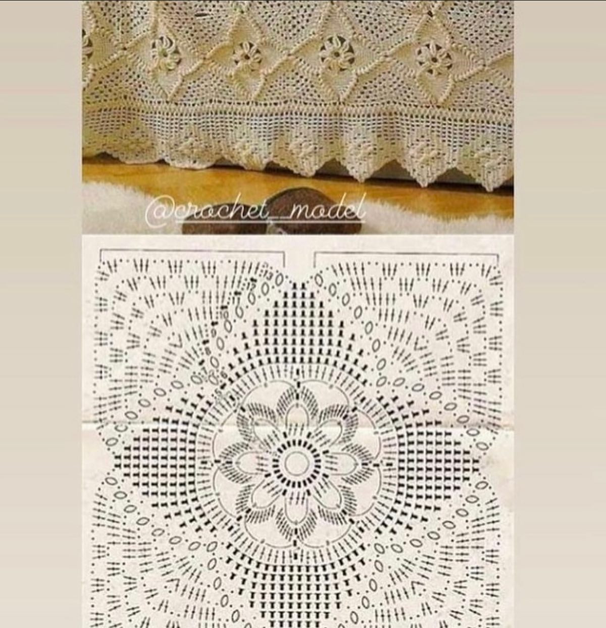 Crochet Motif Pattern Chart for Blanket with Detailed Diagram