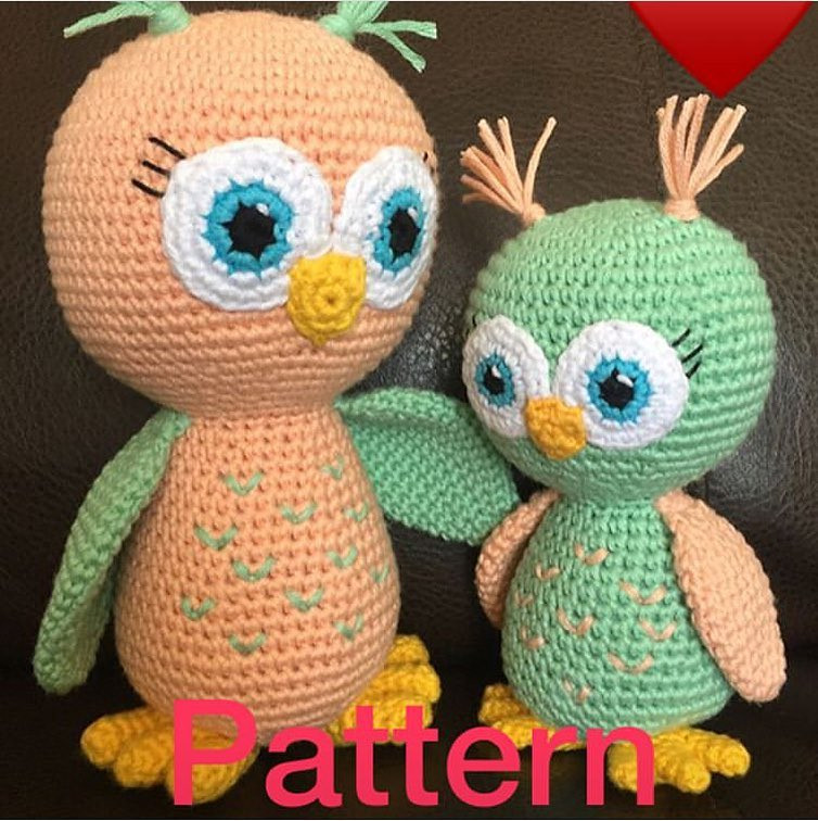 Crochet Owl Amigurumi Pattern with Detailed Instructions for Head, Body, Wings, Eyes and Beak
