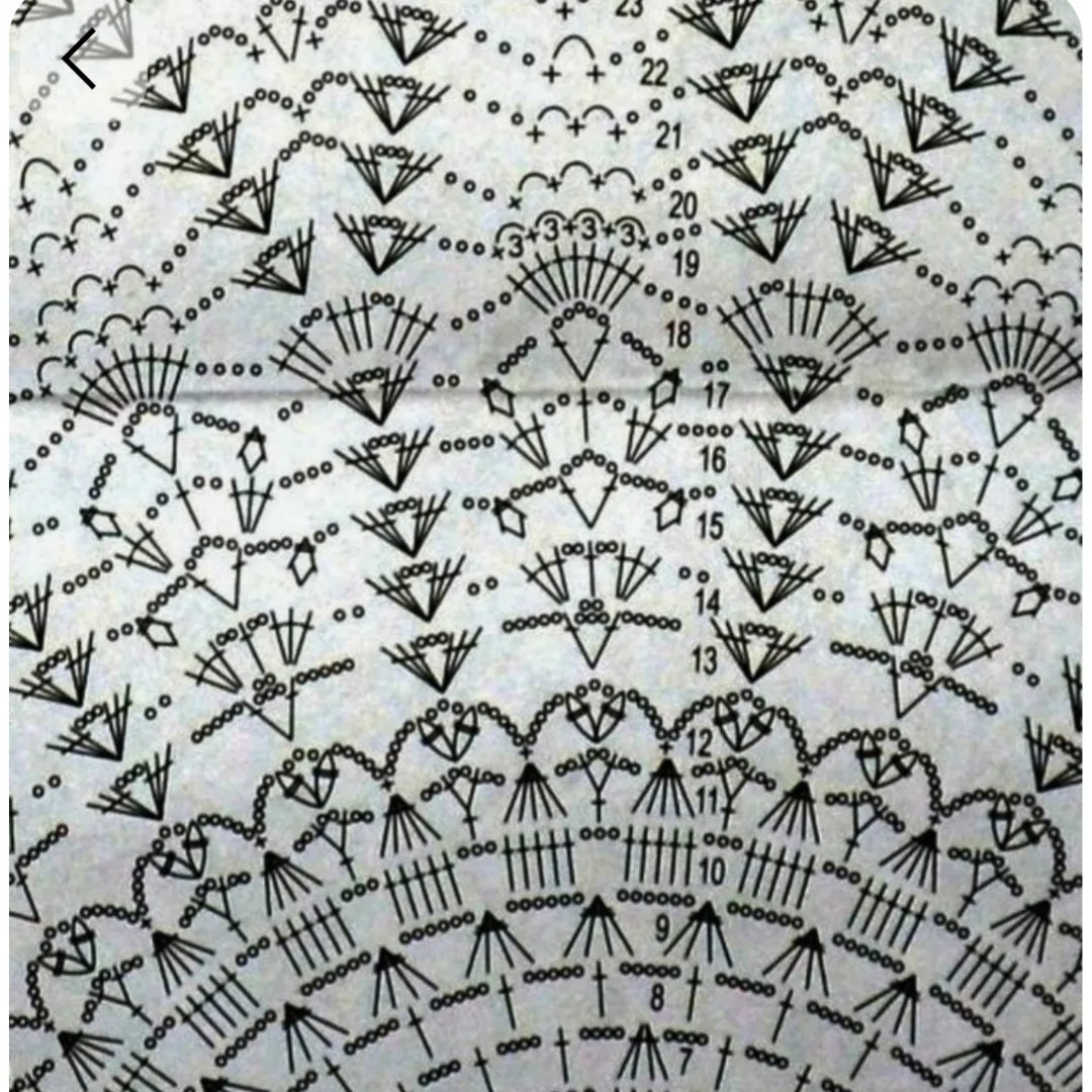 Crochet Pattern Chart for Large White Floral Lace Doily