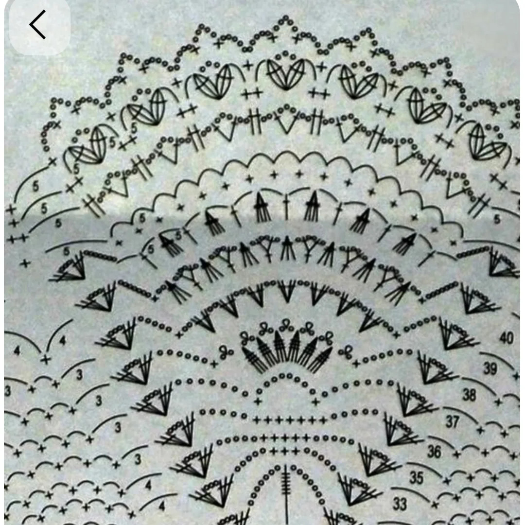 Crochet Pattern Chart for Large White Floral Lace Doily