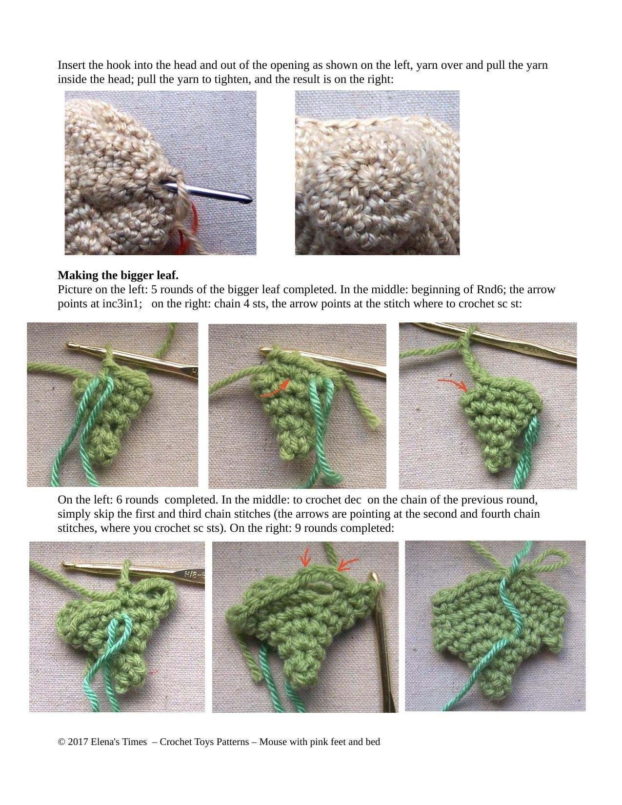 Crochet Pattern – Small Mouse with Leafy Bed and Blanket