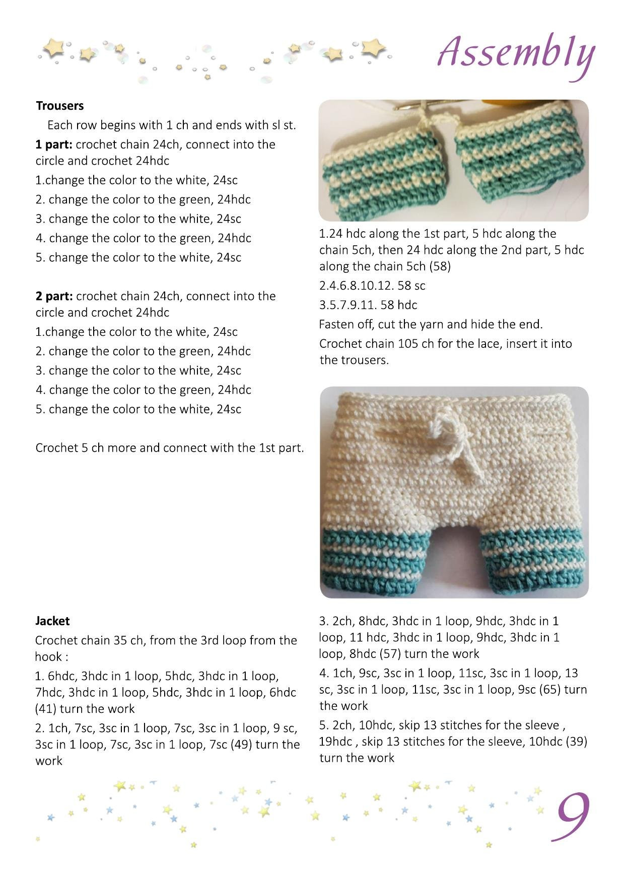 Crochet pattern Sophia the Doll: Sleeping amigurumi girl with pink pillow and blue clothes