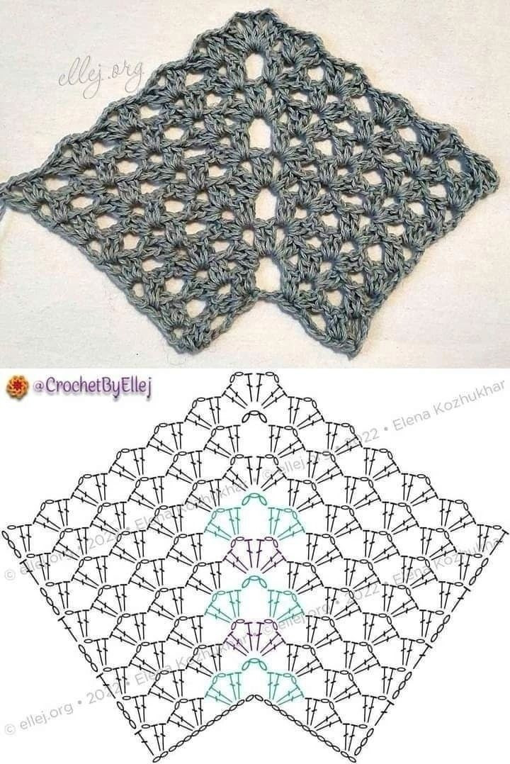 Crochet Reglan Top Charts: Free Pattern Diagrams for Lacy Yoke Sweater by Ellej