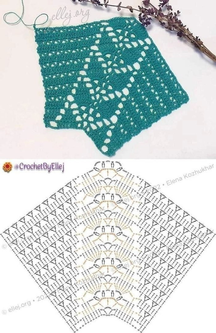 Crochet Reglan Top Charts: Free Pattern Diagrams for Lacy Yoke Sweater by Ellej