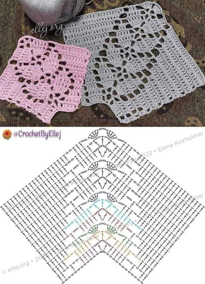 Crochet Reglan Top Charts: Free Pattern Diagrams for Lacy Yoke Sweater by Ellej
