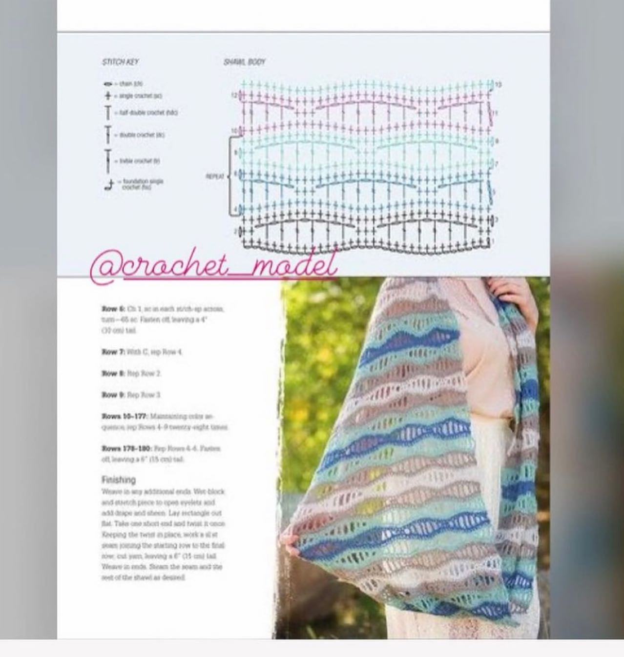 Crochet Shawl and Scarf Flat Charts with Patterns