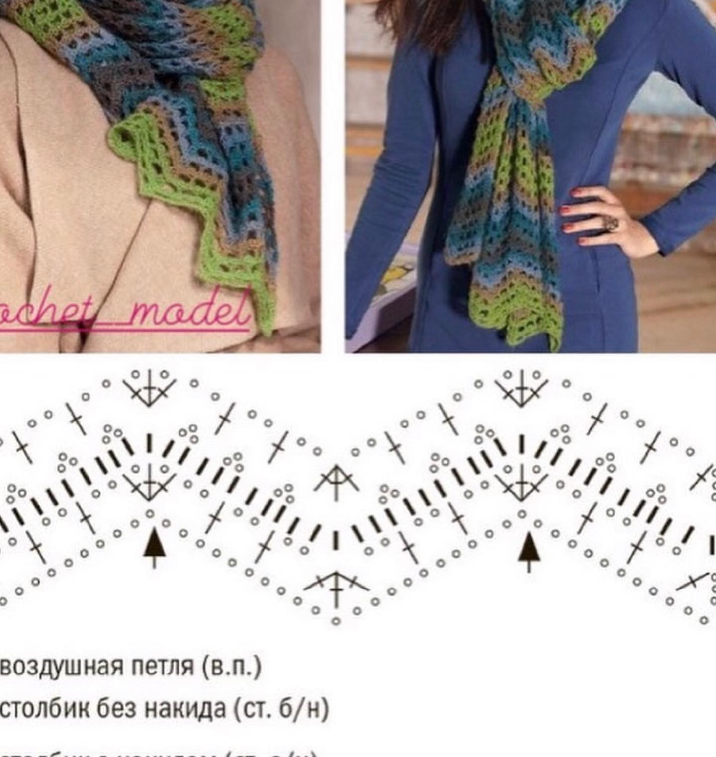 Crochet Shawl and Scarf Flat Charts with Patterns