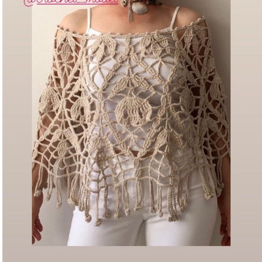 Crochet shawl pattern chart with detailed stitch diagram and finished white lacy model photos