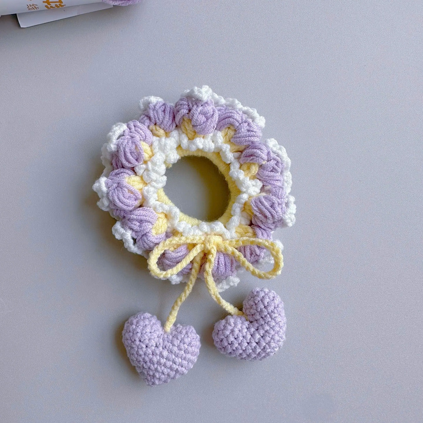 Crochet Starlight Scrunchie with Heart Tassels Pattern