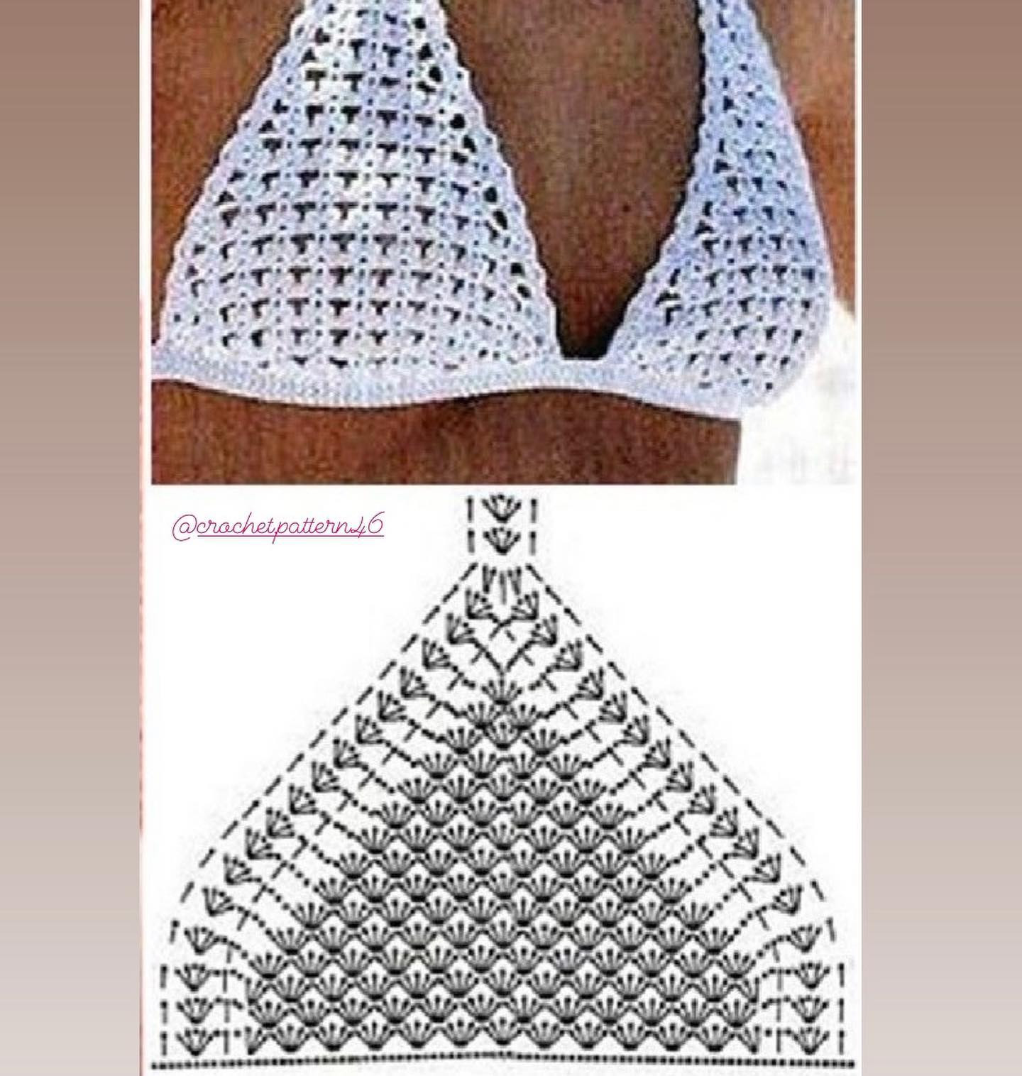 Crochet Top Patterns: Bojo Halter, Red Fringe Bralette, Blue Lace Crop Top, Mint Shell Bustier, and White Triangle Bikini Top Charts