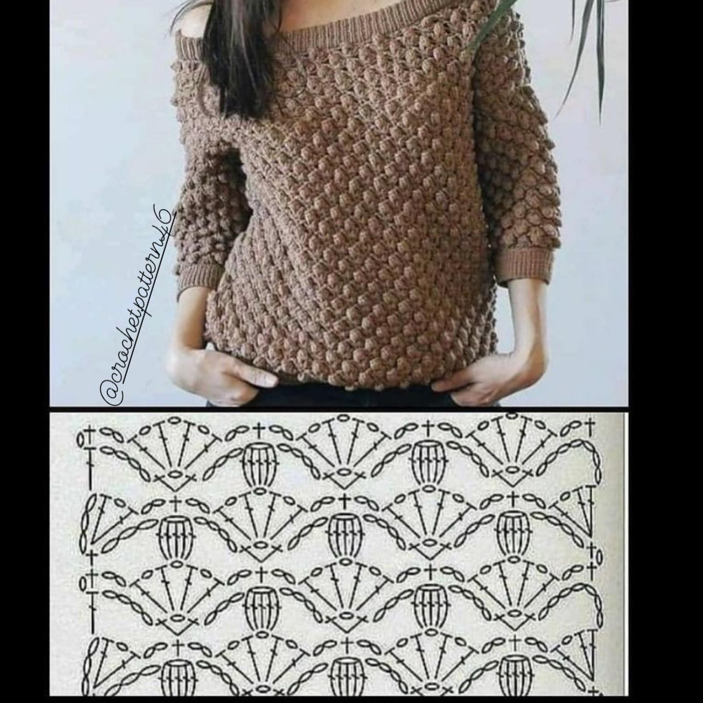 Crochet Tops Collection: Gray Wave, Brown Textured, White Tank & Beige Bodysuit with Charts