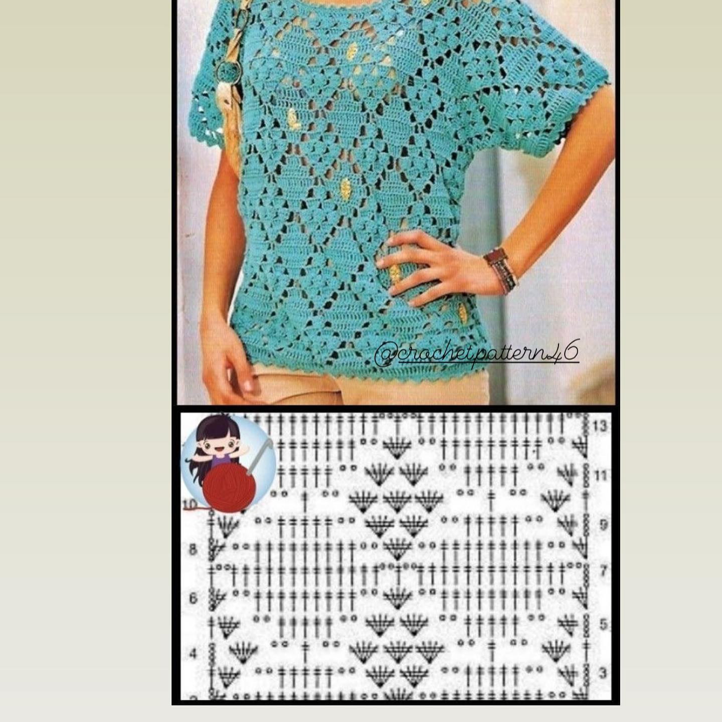 Crochet Tops Collection: Gray Wave, Brown Textured, White Tank & Beige Bodysuit with Charts