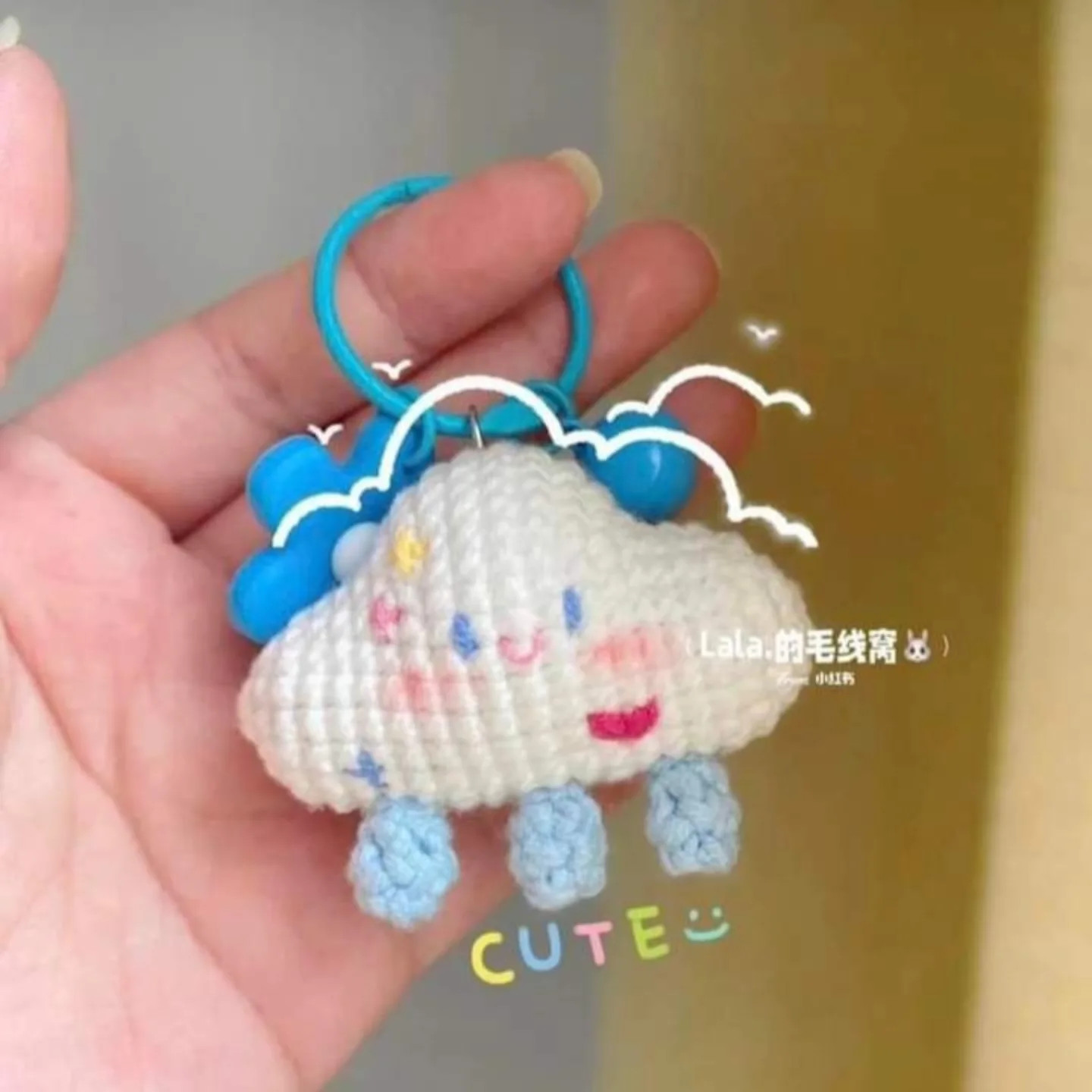 Cute Crochet Keychains: Cloud, Sun, Moon, Star & Rainbow Patterns