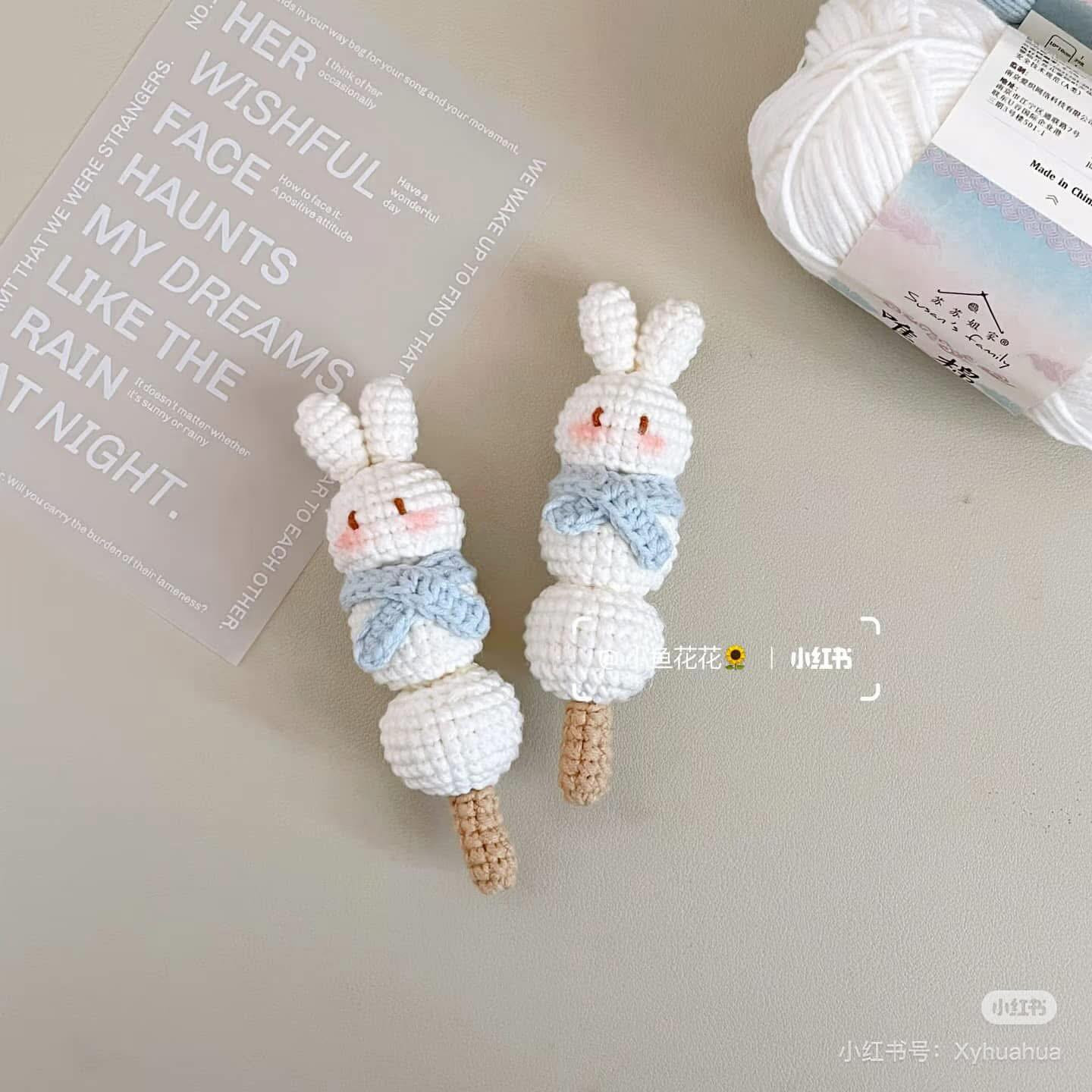 Cute Snowman Rabbit on a Stick Crochet Pattern Chart