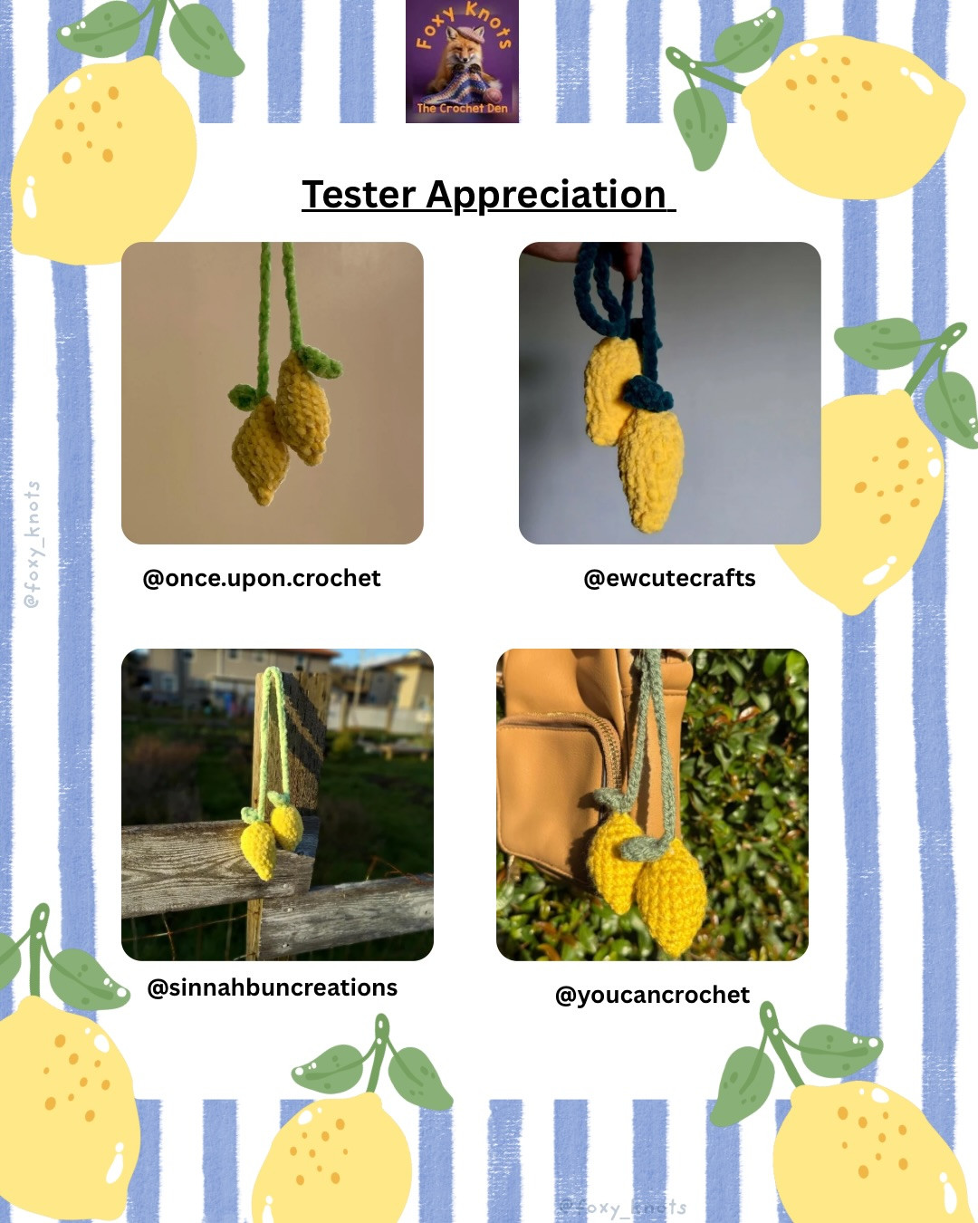 Dangley Lemons Free Crochet Pattern by Foxy Knots