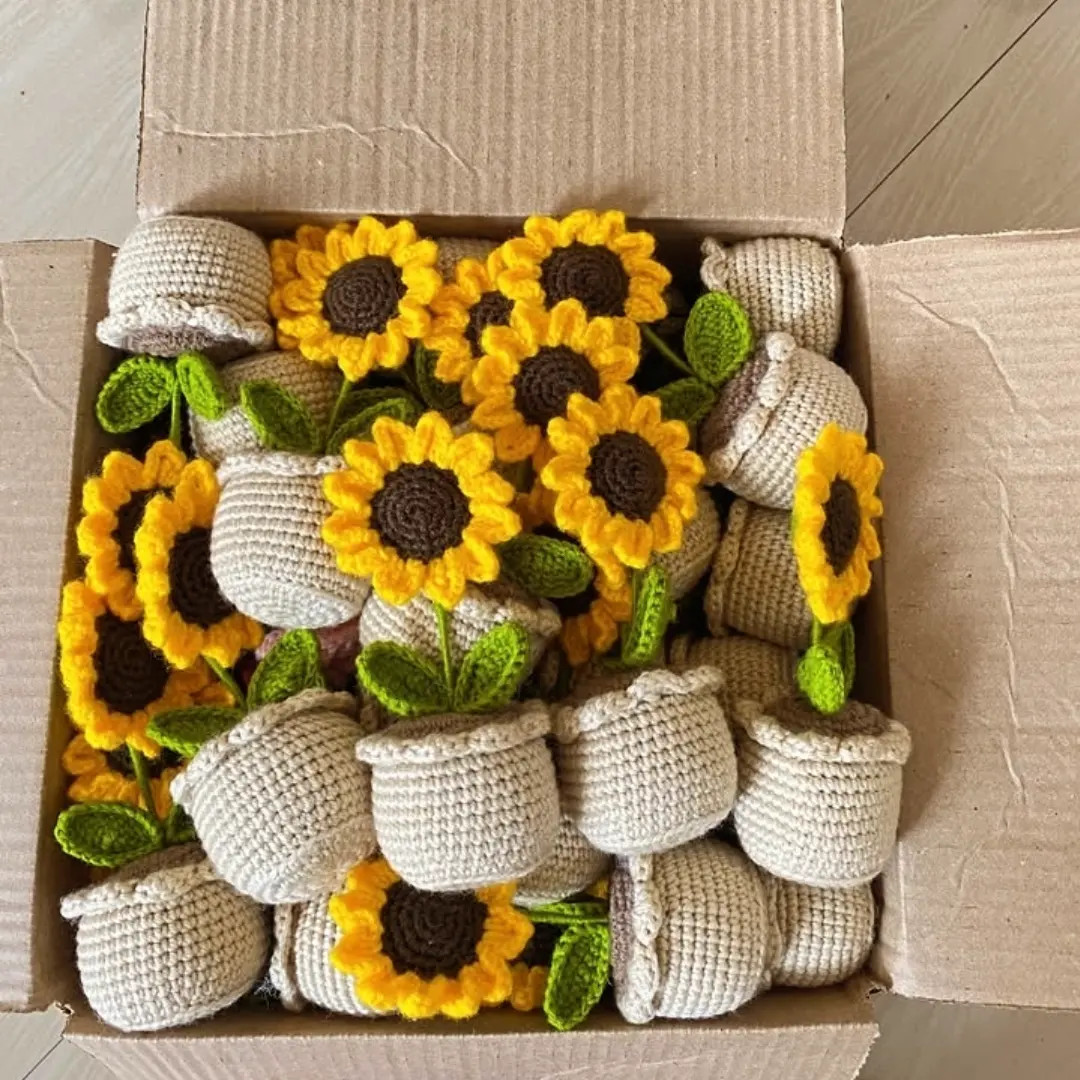 Dastoor Baft Gol Aftabgardan: Crochet Sunflower Keychain Pattern