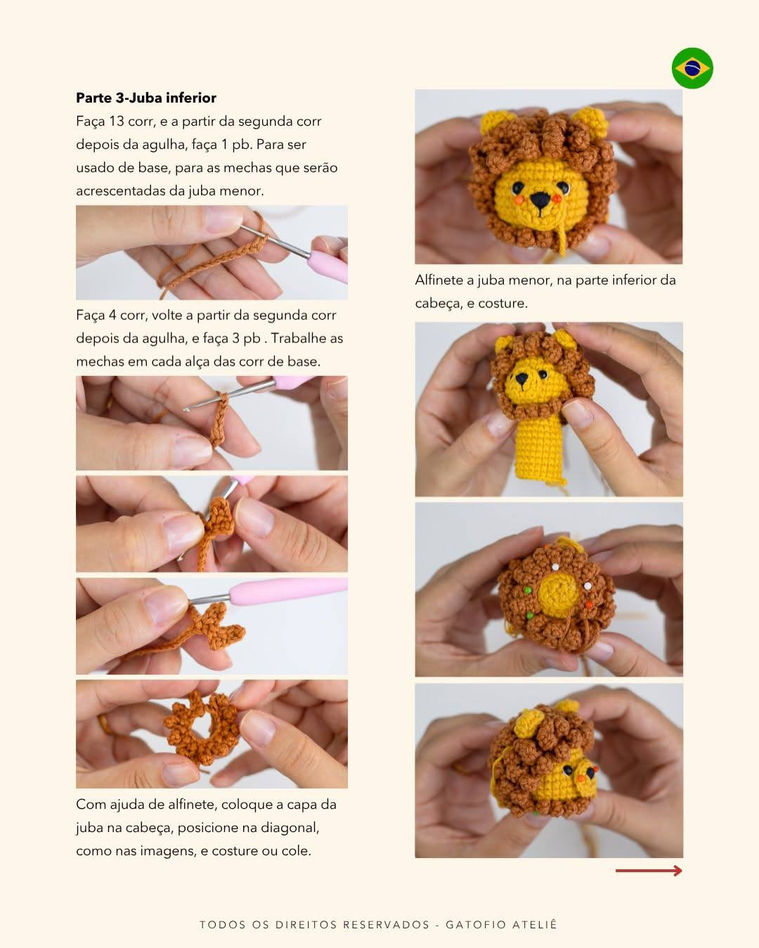 Dedoche Leão - Tutorial Móc Len Chi Tiết