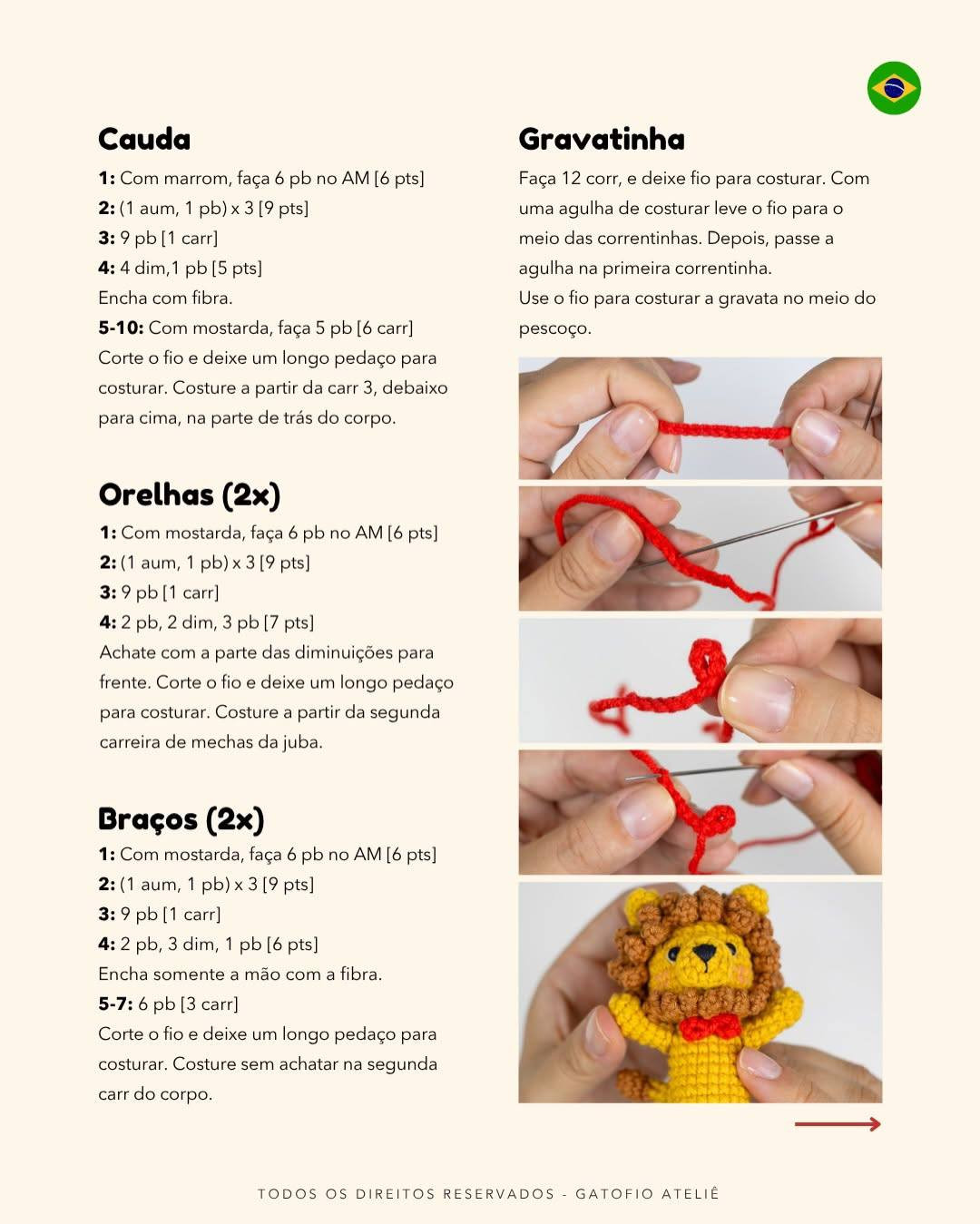 Dedoche Leão - Tutorial Móc Len Chi Tiết