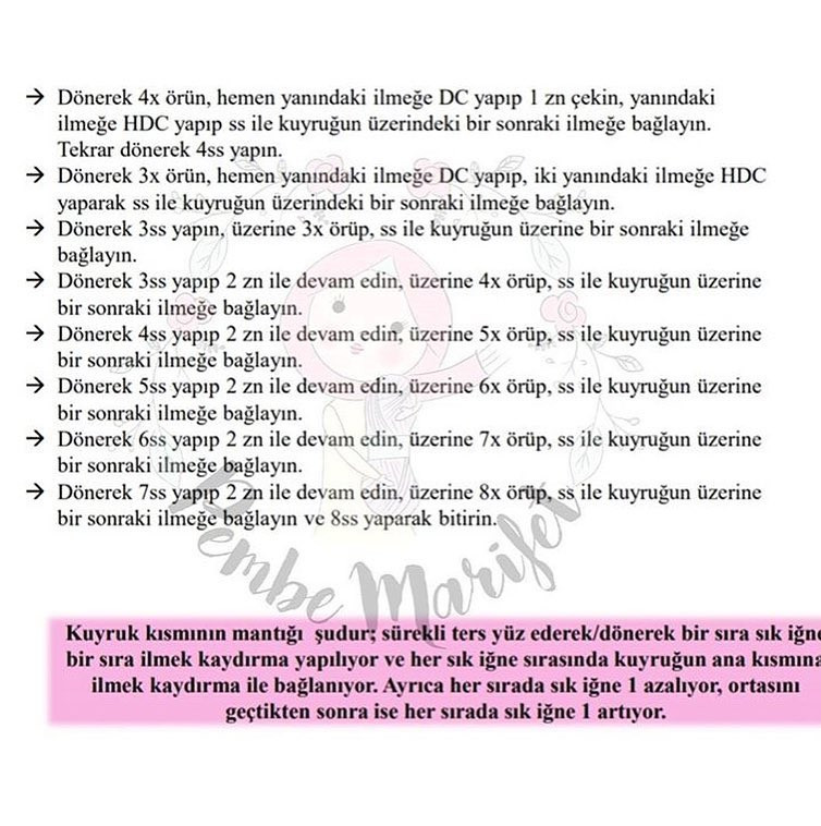 Deniz Kızı Arsous Amigurumi Oyuncak Tarifi - Pembe Marifet