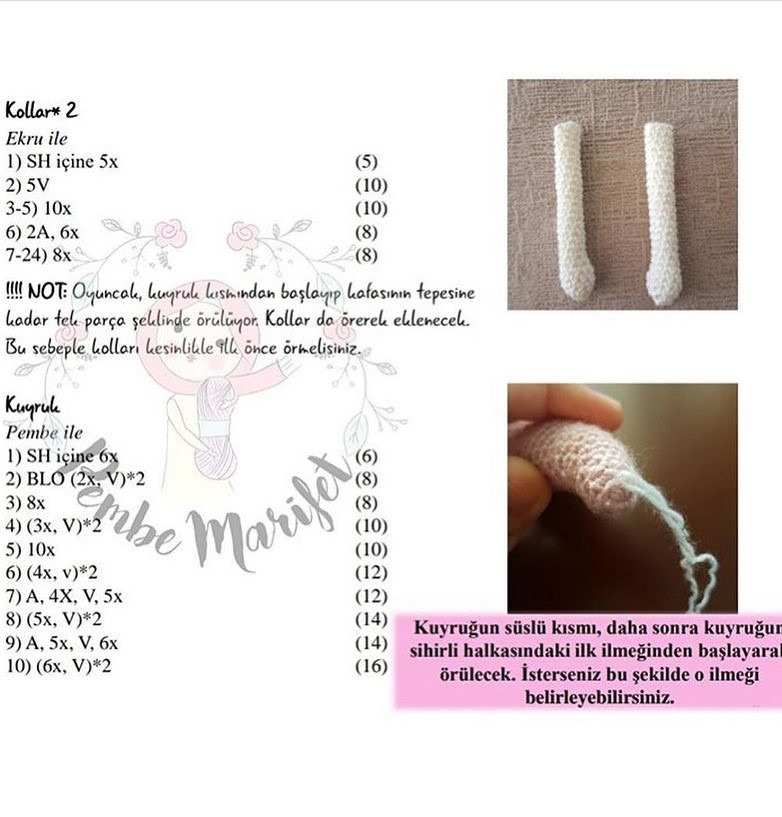 Deniz Kızı Arsous Amigurumi Oyuncak Tarifi - Pembe Marifet