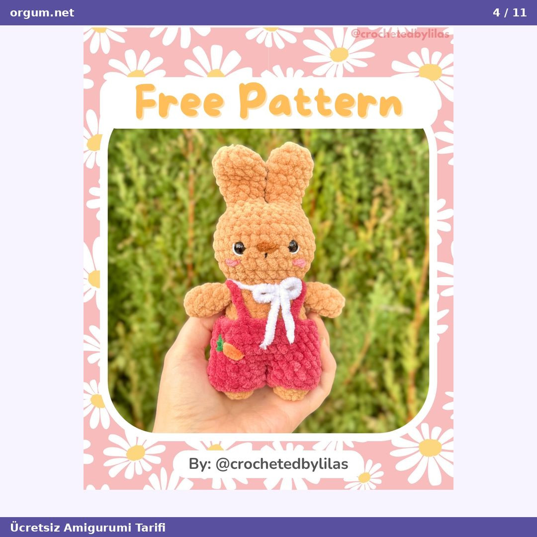 Dikişsiz Amigurumi Tavşan - Ücretsiz Örgü Tarifi (Türkçe Çeviri)