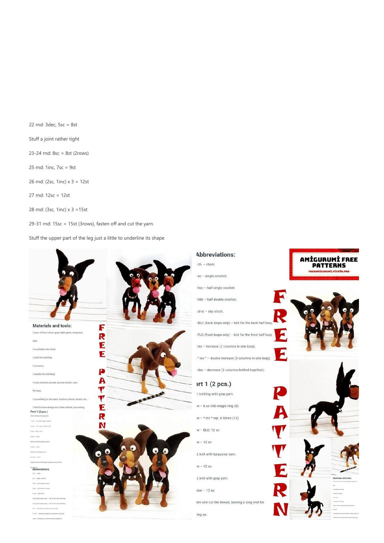 Doberman Dog Amigurumi Free Crochet Pattern