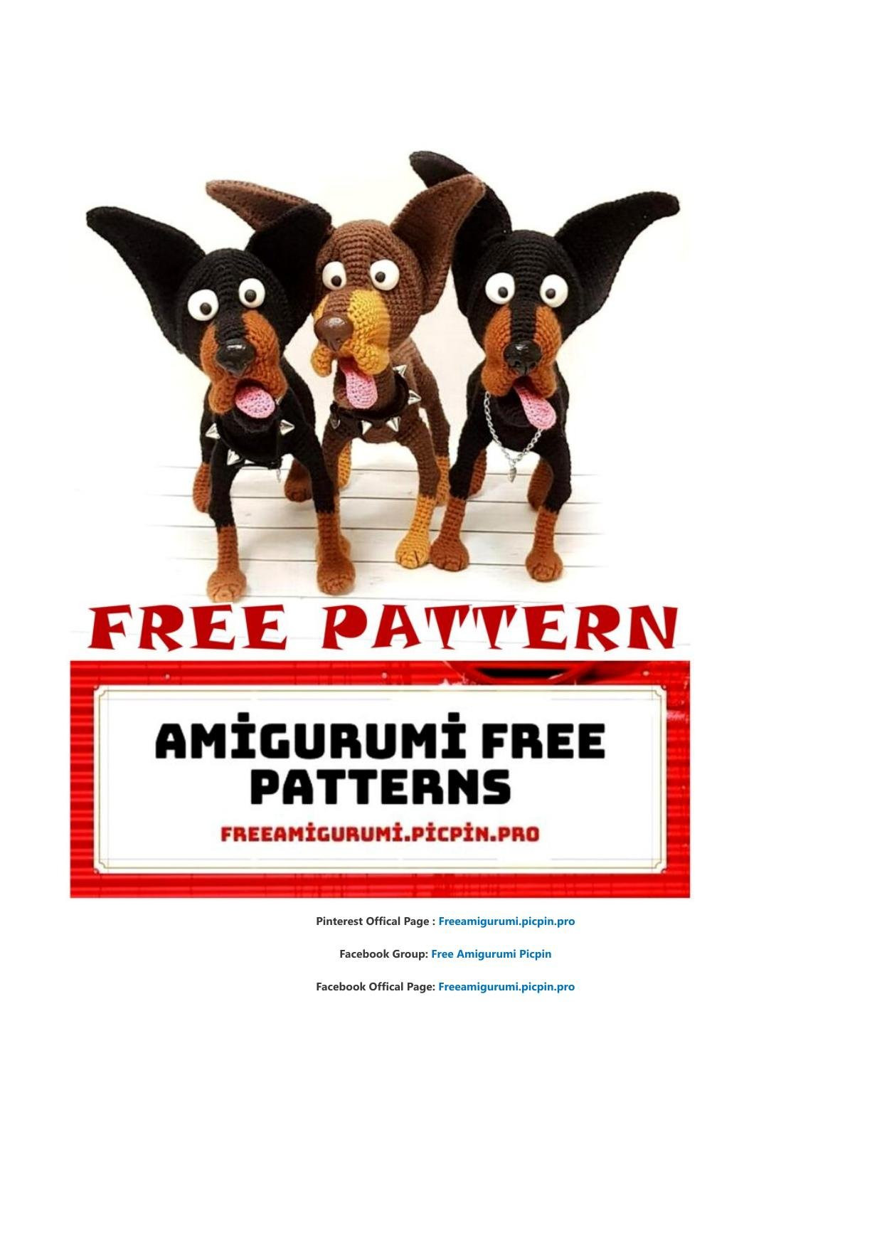 Doberman Dog Amigurumi Free Crochet Pattern