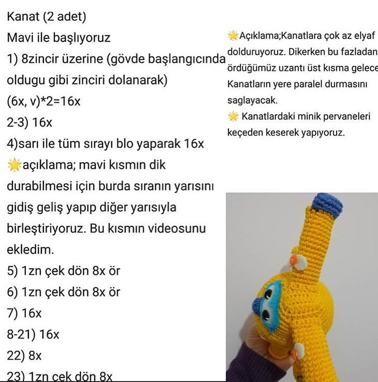 Donnie Amigurumi Crochet Pattern: Yellow Robot Doll with Propellers