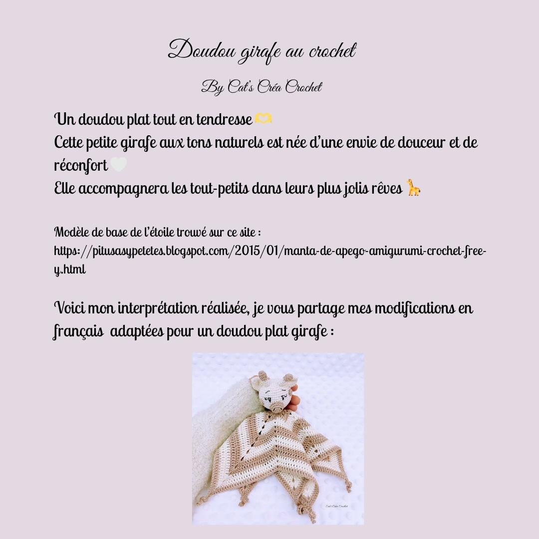 Doudou girafe au crochet - Tutoriel gratuit