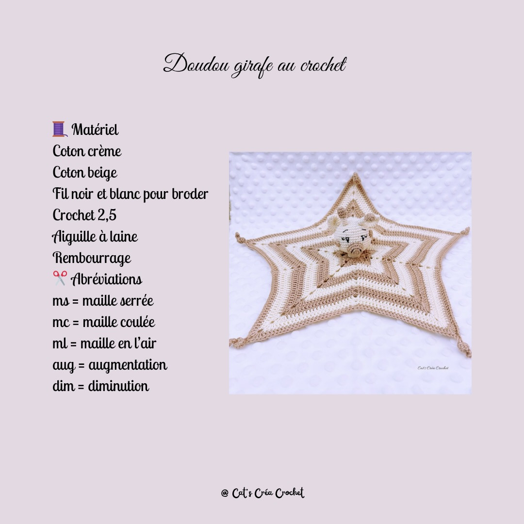Doudou girafe au crochet - Tutoriel gratuit