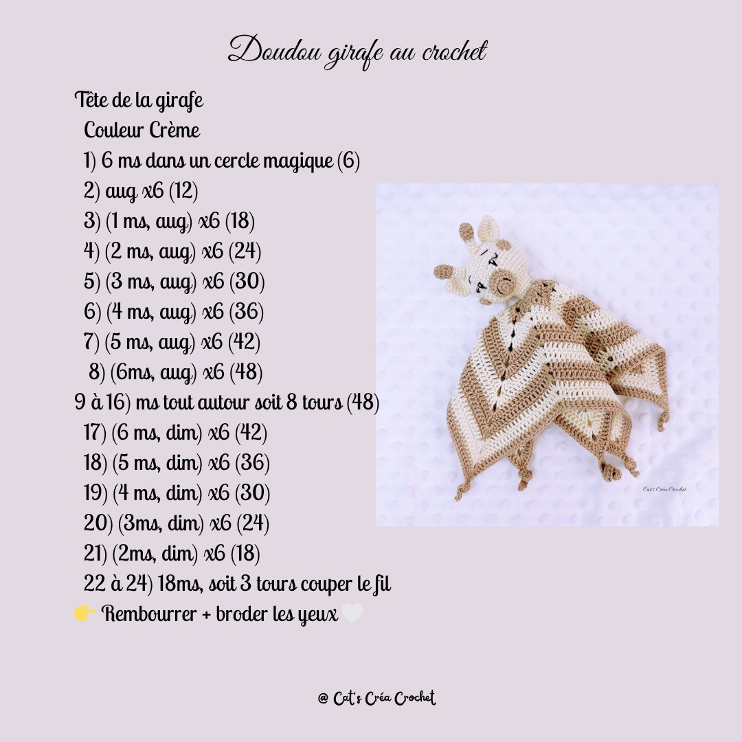 Doudou girafe au crochet - Tutoriel gratuit