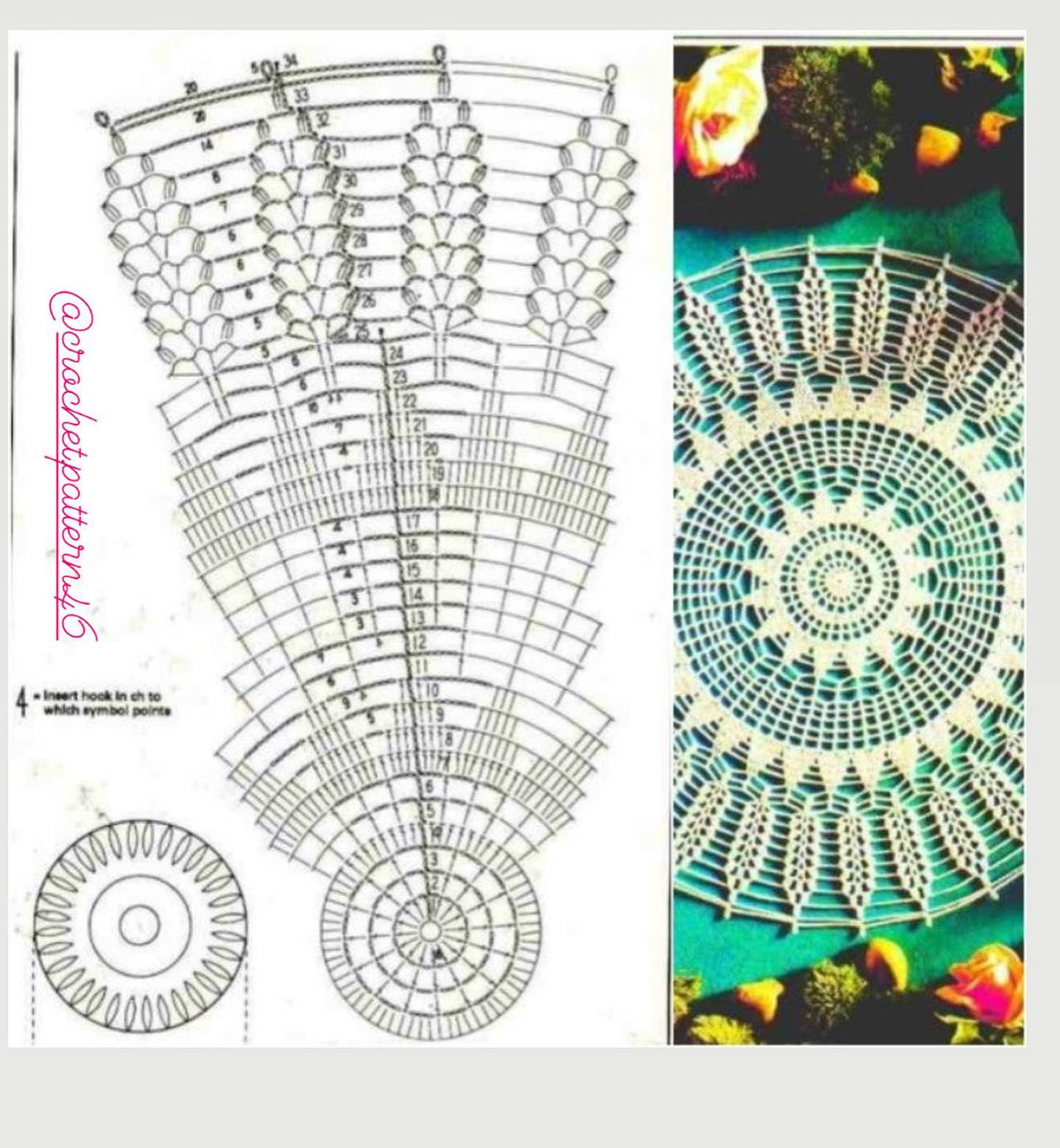Dreamcatcher Crochet Pattern Chart: Intricate Lace Design with Tassels and Floral Motifs