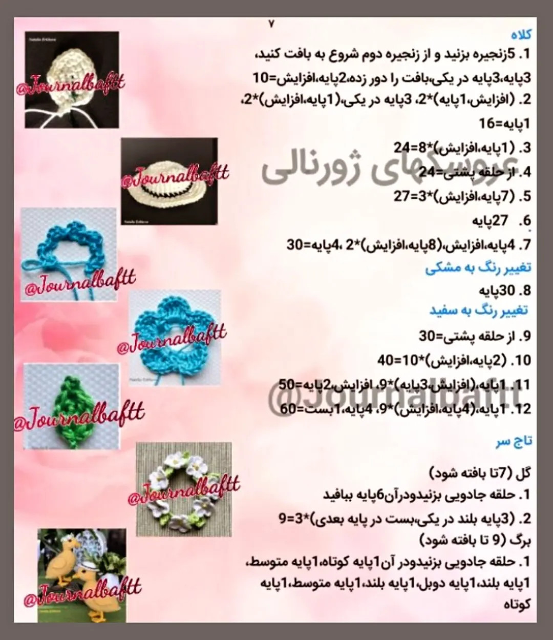 دستور بافت اردک زرد و صدف رنگی