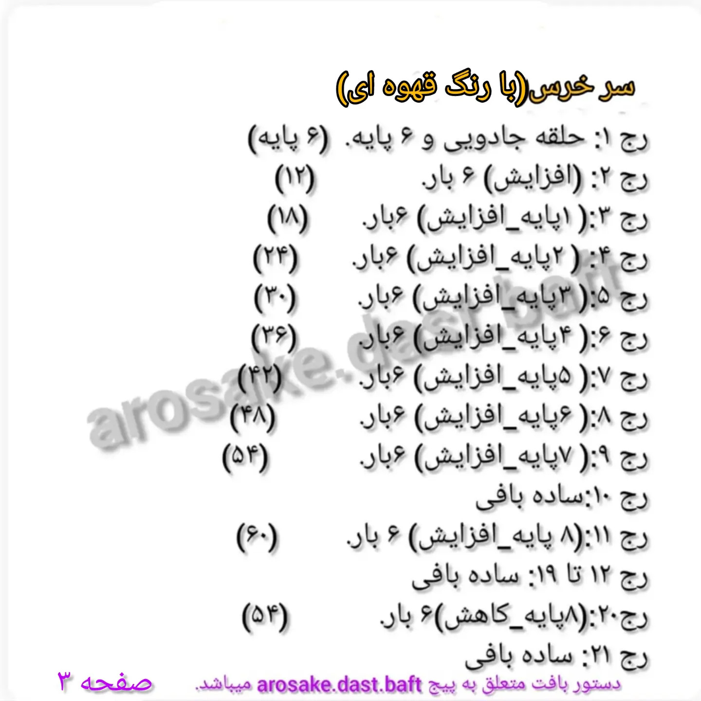 دستور بافت جغجغه سوت دار خرس قهوه ای