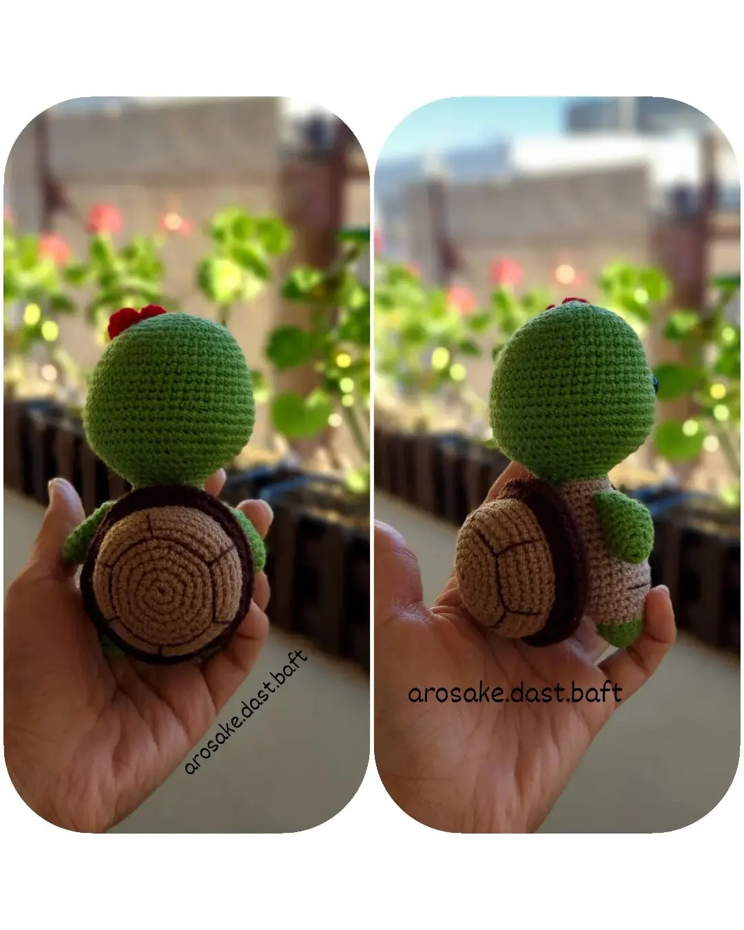 دستور بافت رایگان عروسک لاک‌پشت (Amigurumi Turtle) - طرح بامزه با کاموای اکریلیک