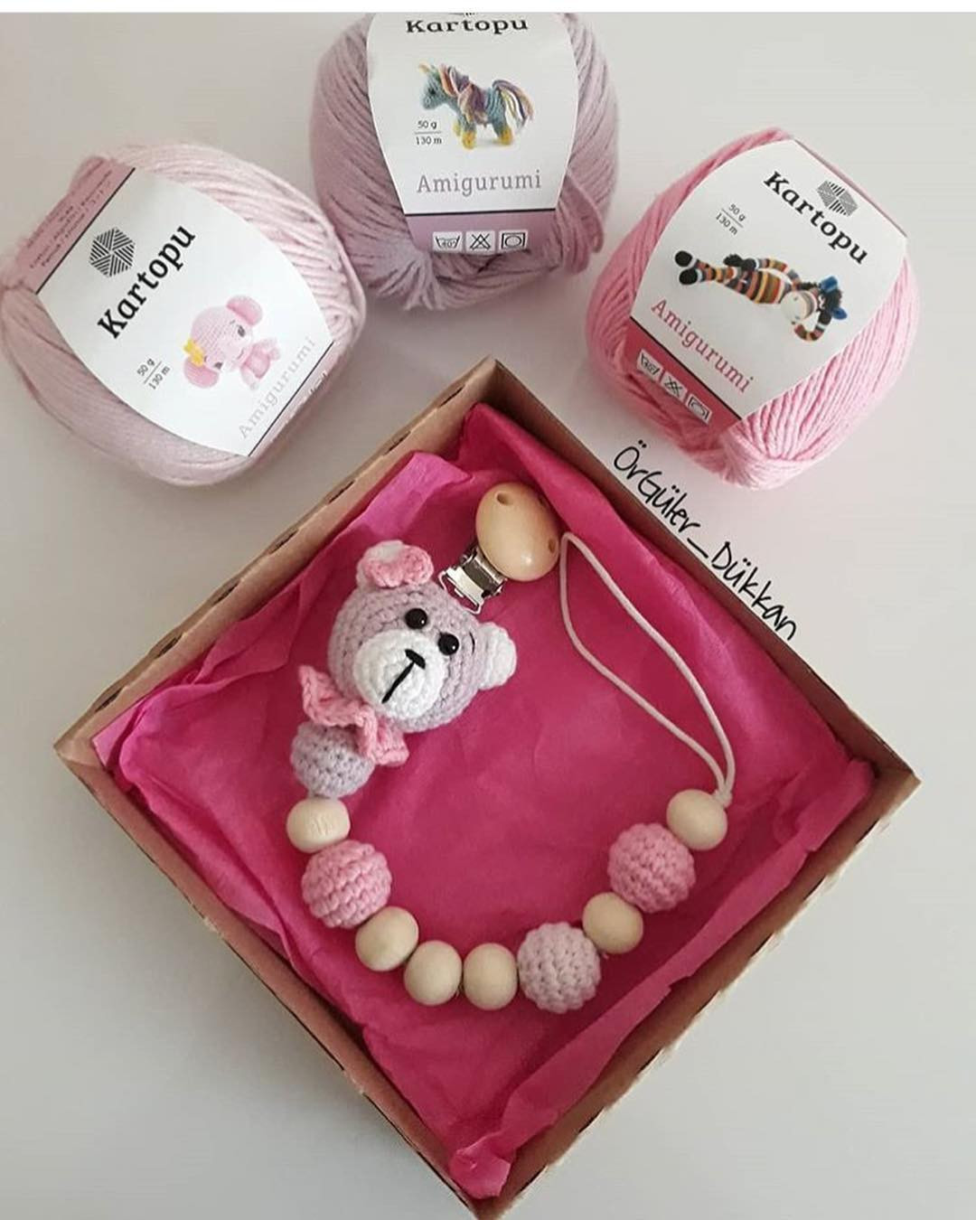 Emzik Zinciri İçin Minik Ayı - Amigurumi Gấu Móc Len Cho Vòng Rung