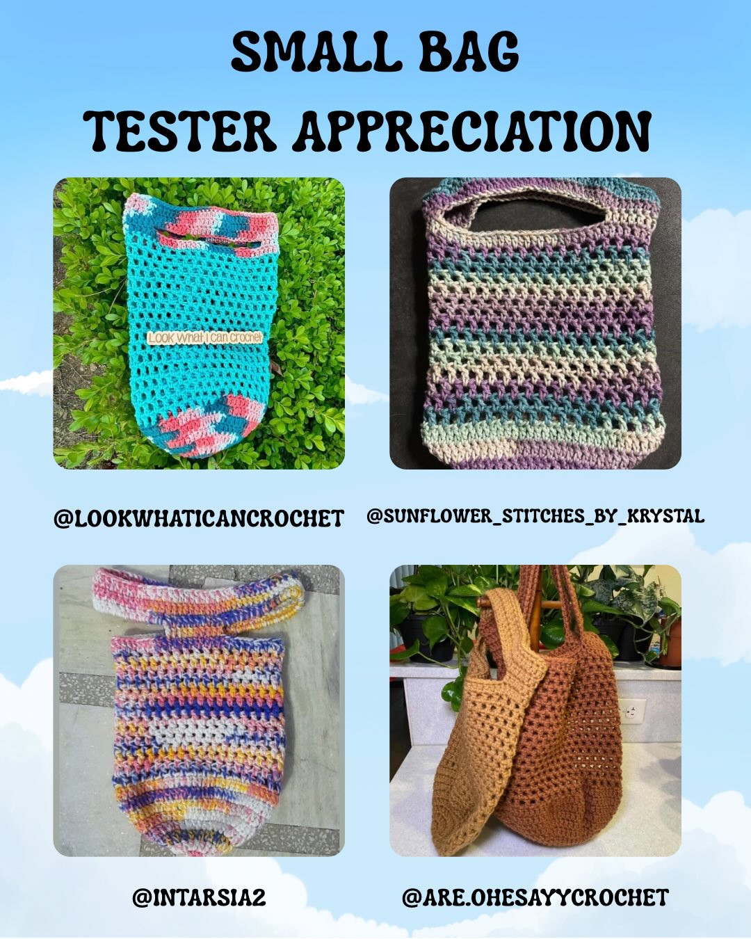 Everyday Market Bag Free Crochet Pattern: Small and X-Large Sizes