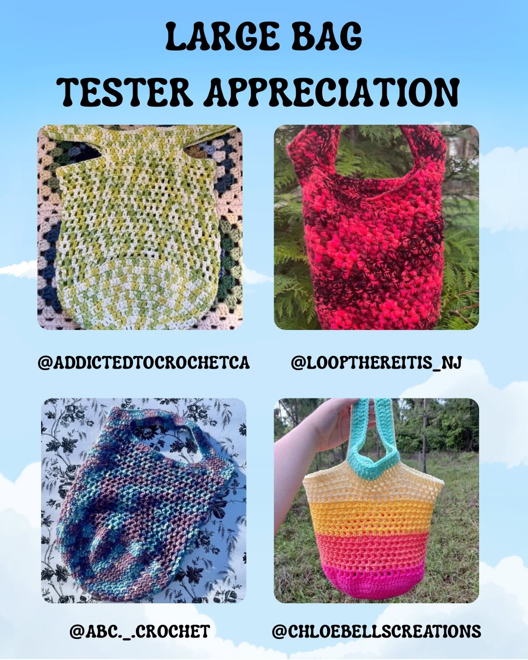 Everyday Market Bag Free Crochet Pattern: Small and X-Large Sizes
