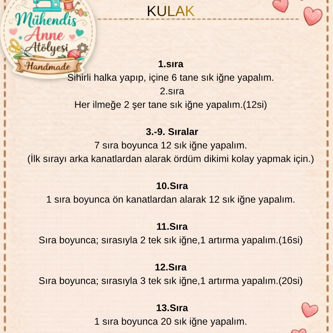 Felicia Amigurumi Tarifi - Kafası ve Burun Yapım Adımları