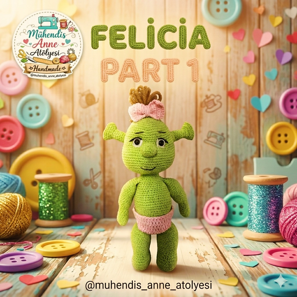 Felicia Amigurumi Tarifi - Kafası ve Burun Yapım Adımları