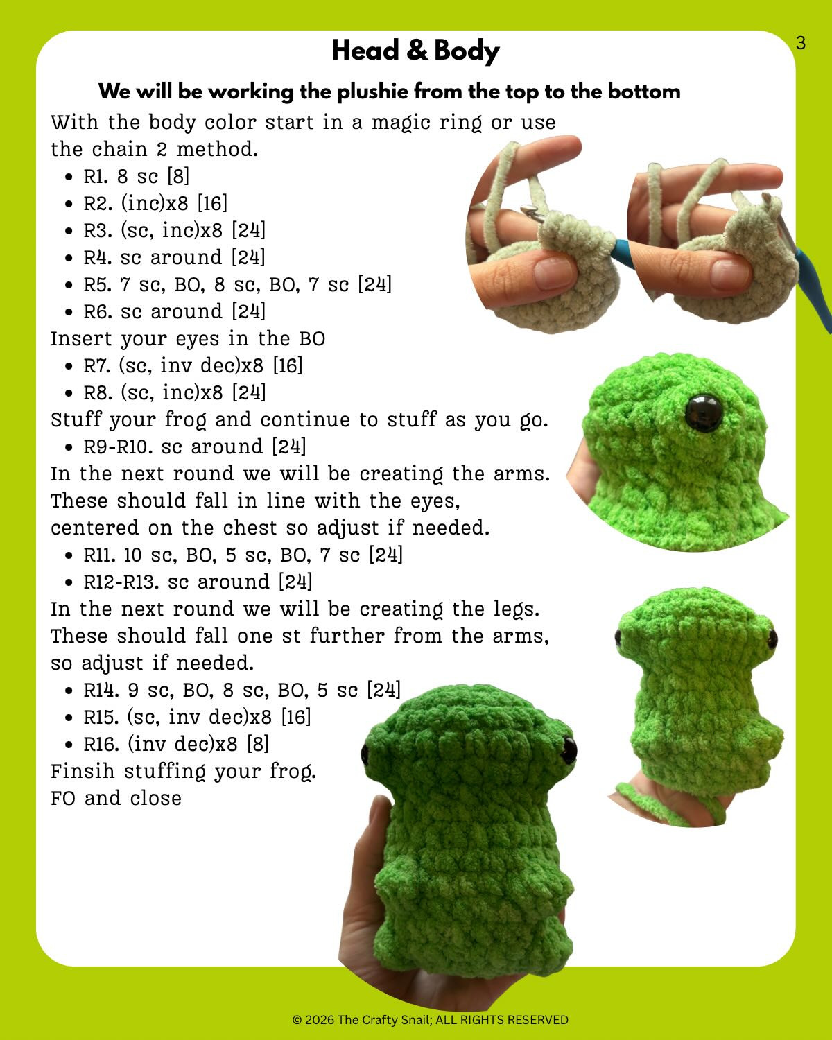Finn the Frog No-Sew Crochet Pattern