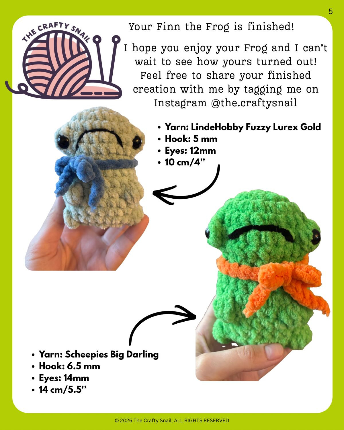 Finn the Frog No-Sew Crochet Pattern