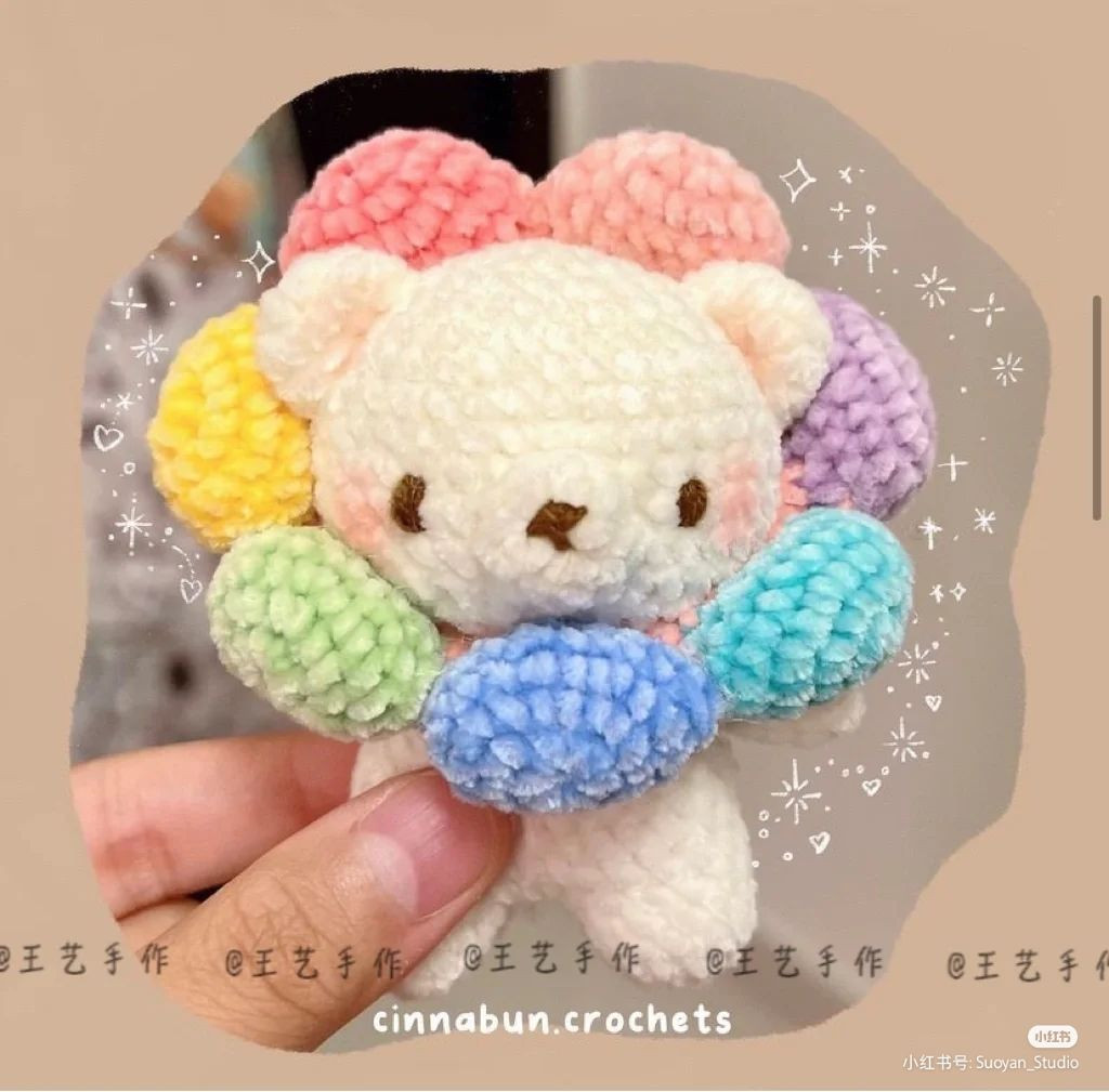 Flower Bear Doll Crochet Pattern: Complete Amigurumi Tutorial with Colorful Flower Hat
