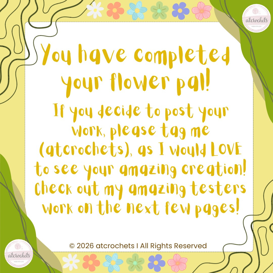 Flower Pal (popping) Free Crochet Pattern: Cute Amigurumi Doll with Brown Pot, Green Body, and Purple Petals