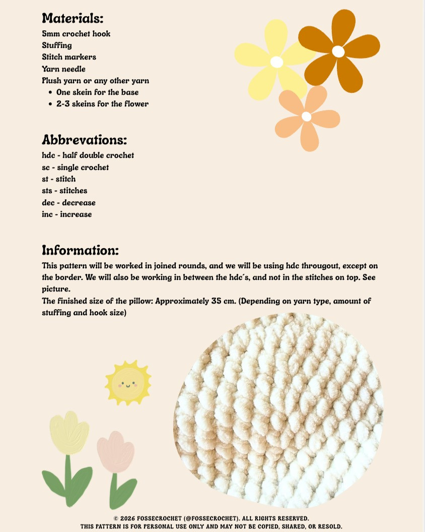 Flower Pillow Crochet Pattern: Free Beginner-Friendly Tutorial with Plush Yarn